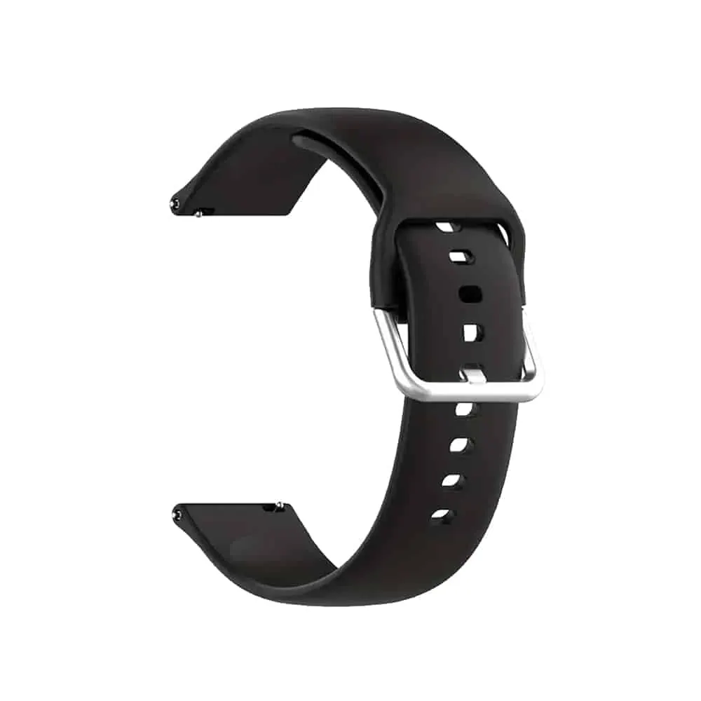 20mm Quick Release Silicone Strap - Black, M/L