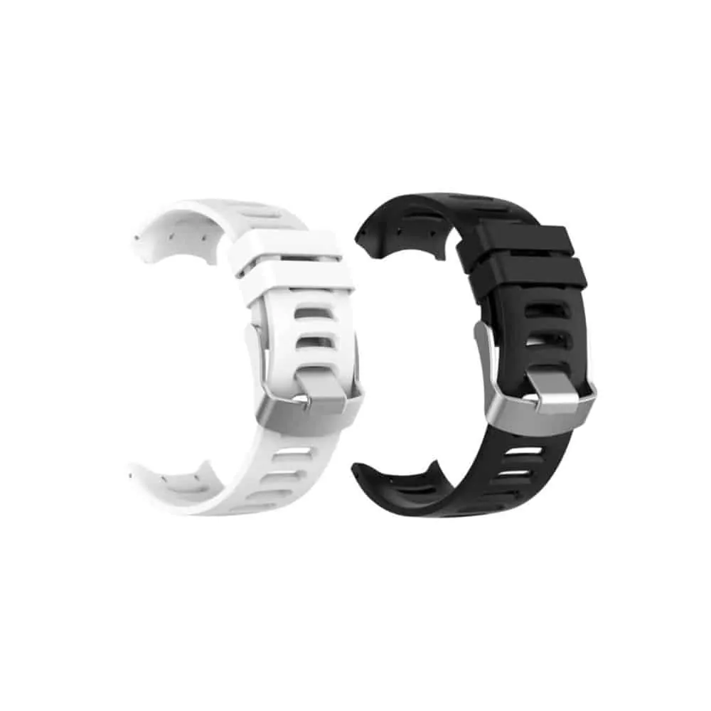 Silicone Strap for Garmin Forerunner 610 - Black and White - x2 Combo