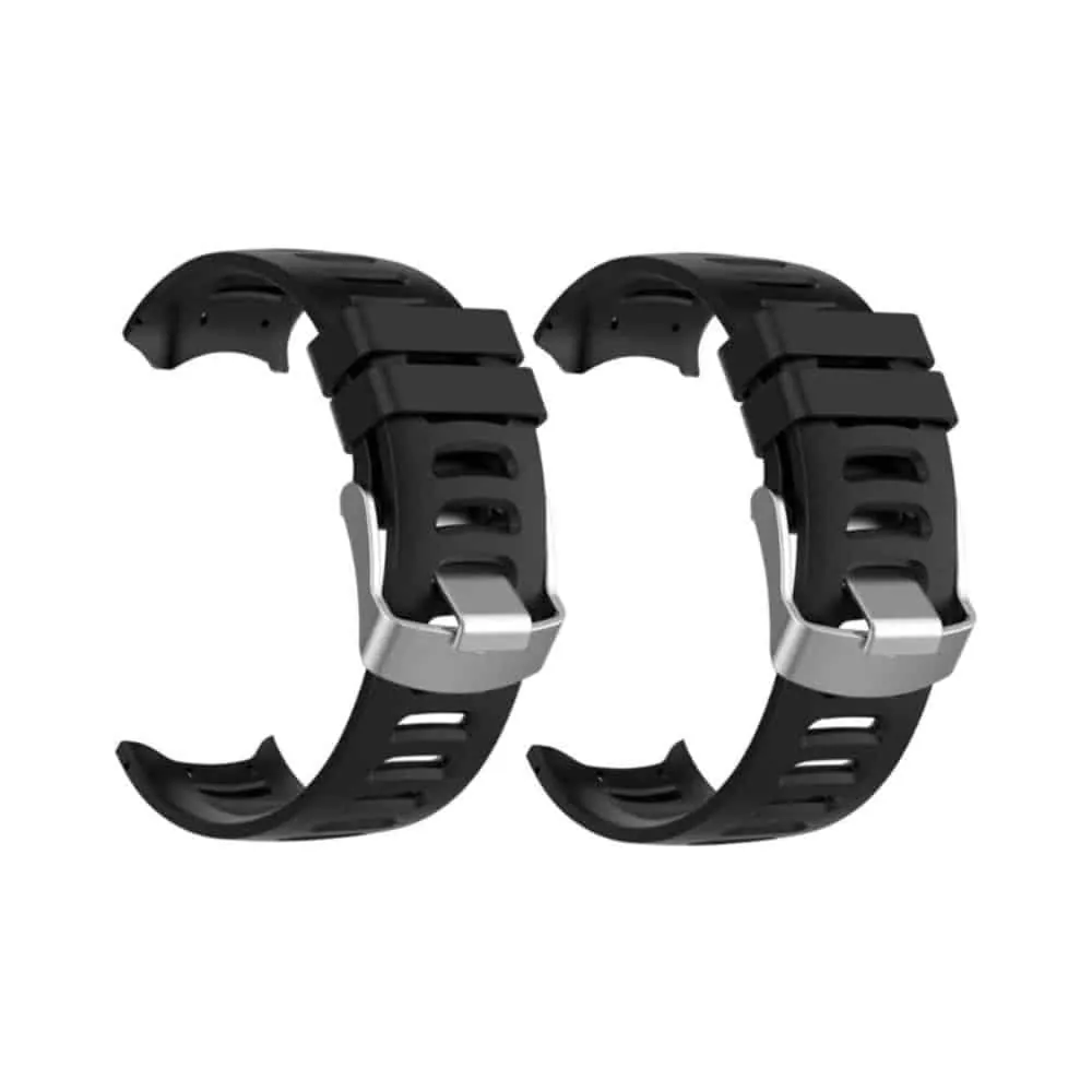 Silicone Strap for Garmin Forerunner 610 - Black x2 Combo
