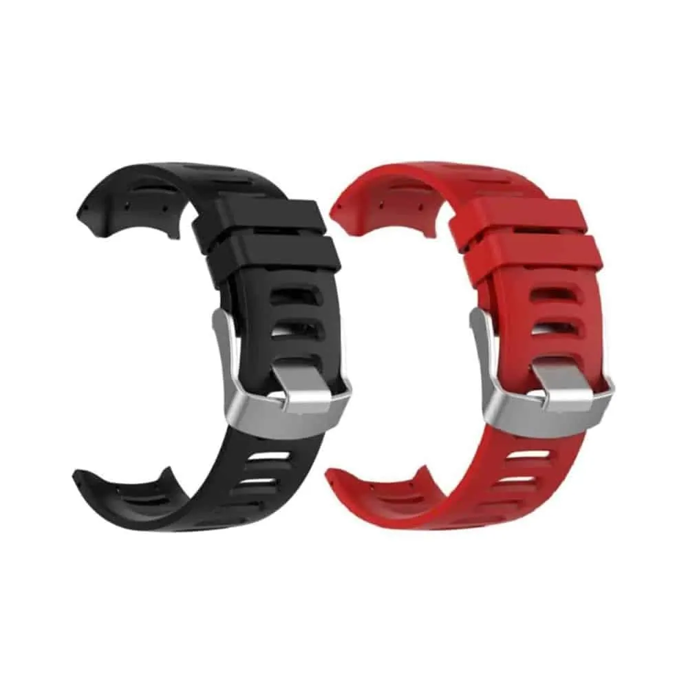 Silicone Strap for Garmin Forerunner 610 - Red and Black - x2 Combo
