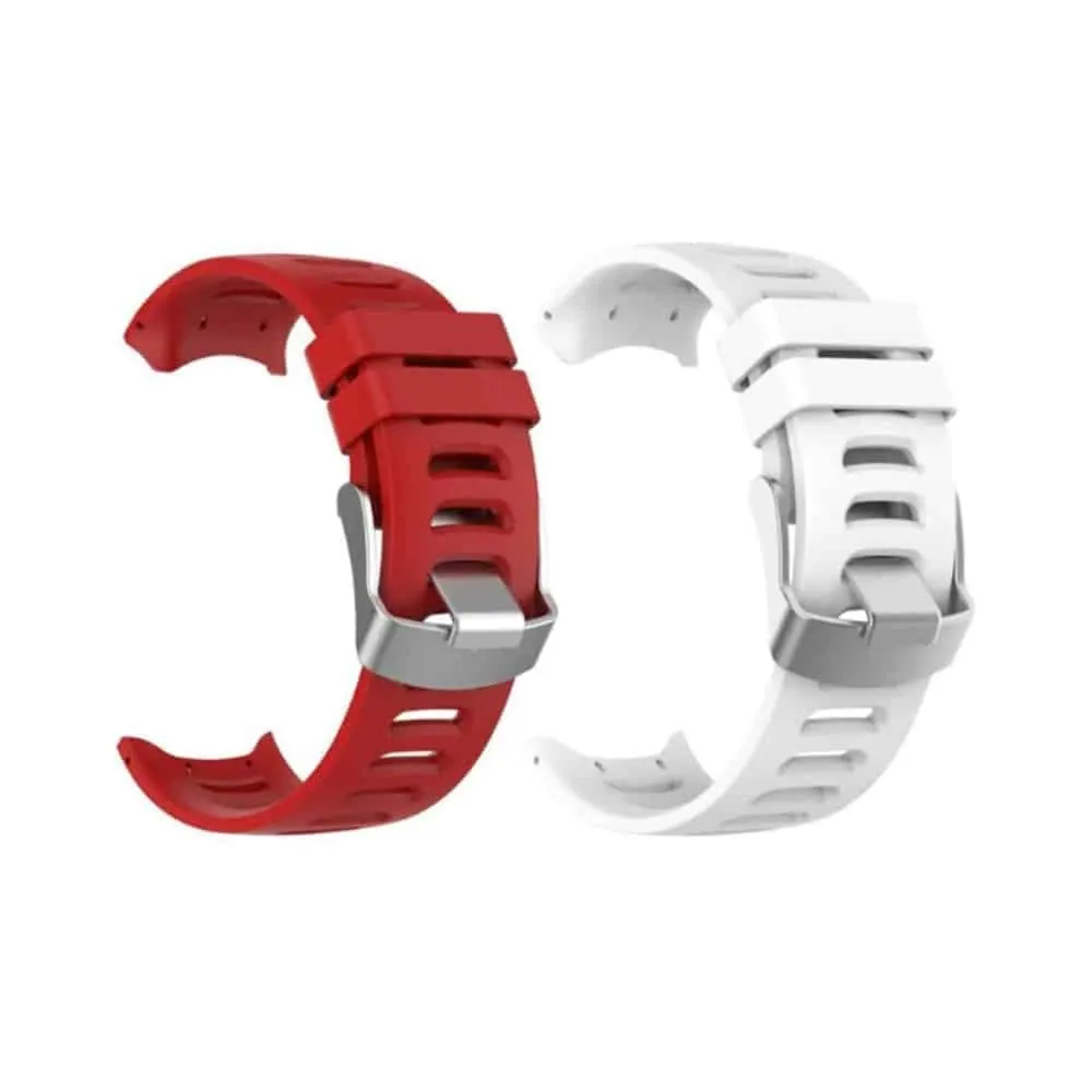 Silicone Strap for Garmin Forerunner 610 - Red and White - x2 Combo