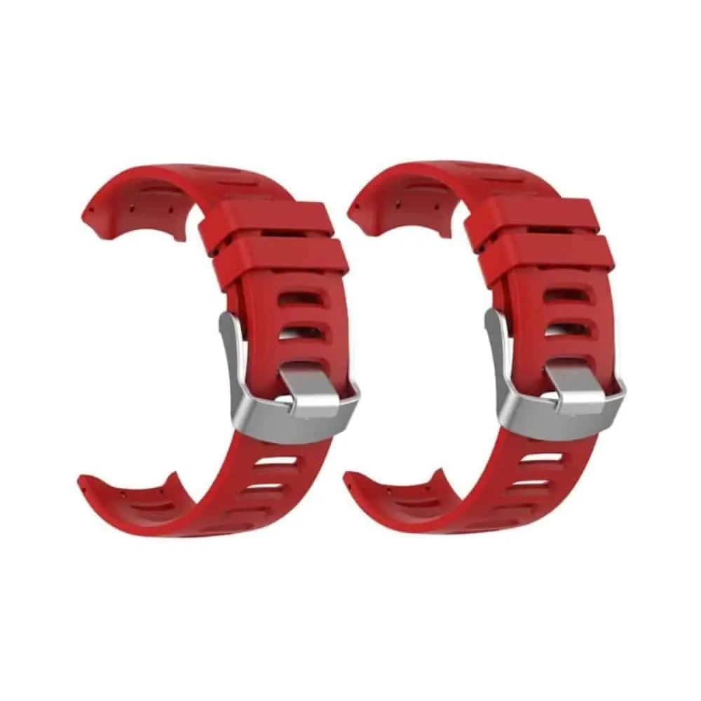 KD Silicone Strap Compatible With Garmin Forerunner 610 - X2 Combo - Red & Red