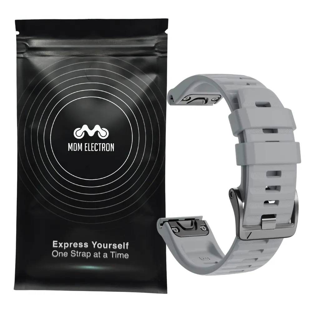 26mm EasyFit Silicone Straps for Garmin - Grey and White, 2 Pack