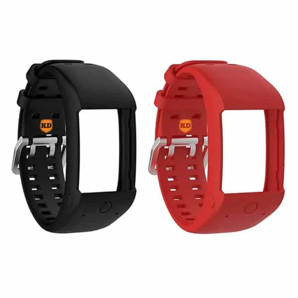 Silicone Strap for Polar M600 - Black + Red Combo