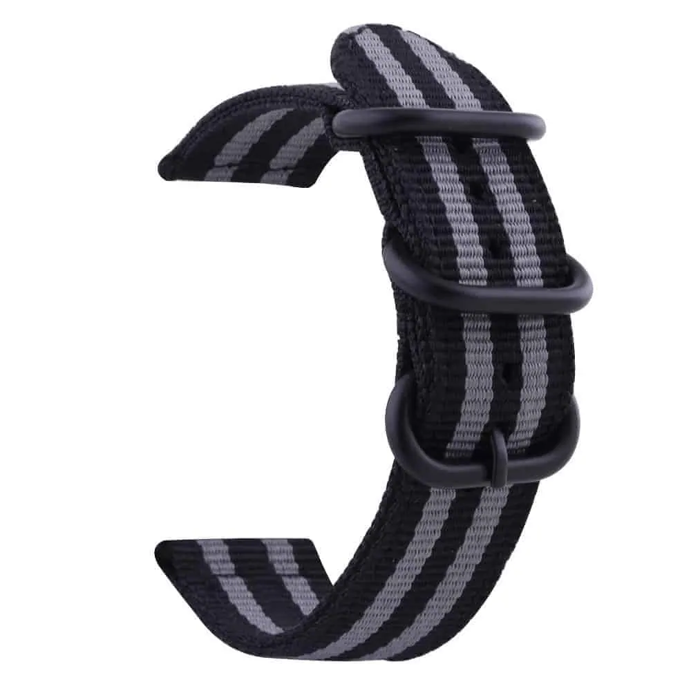 20mm PinFit Nylon Strap - Black & Grey