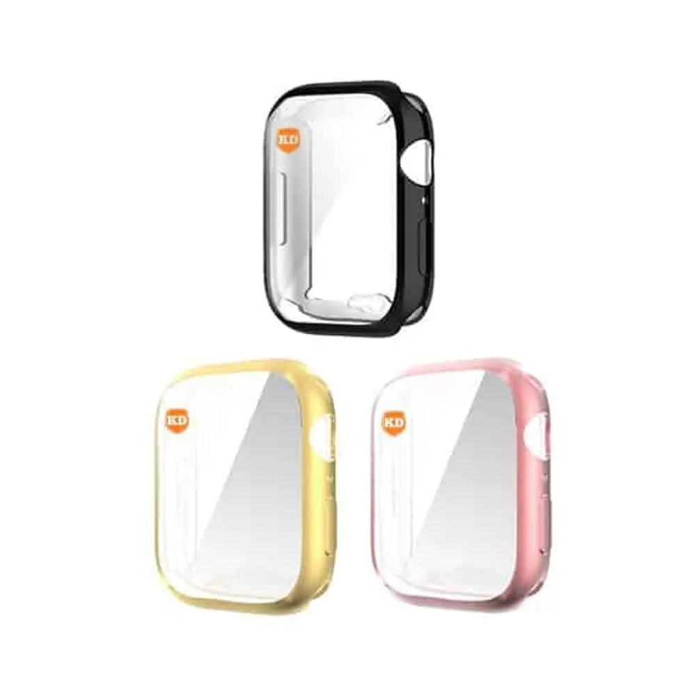 41mm Frame Case for Apple Watch 7 - Black + Gold + Pink Combo