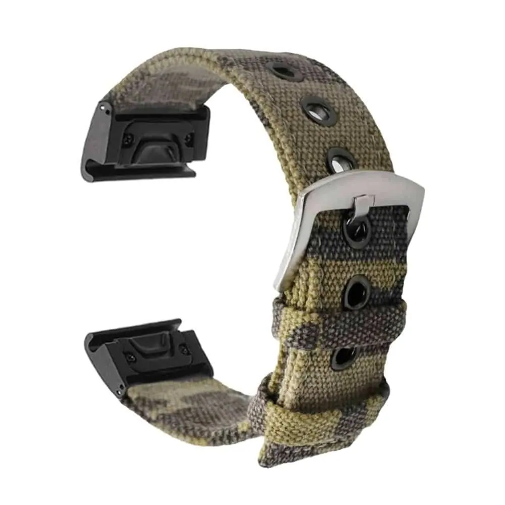 26mm EasyFit Canvas Strap for Garmin - Camo Grey