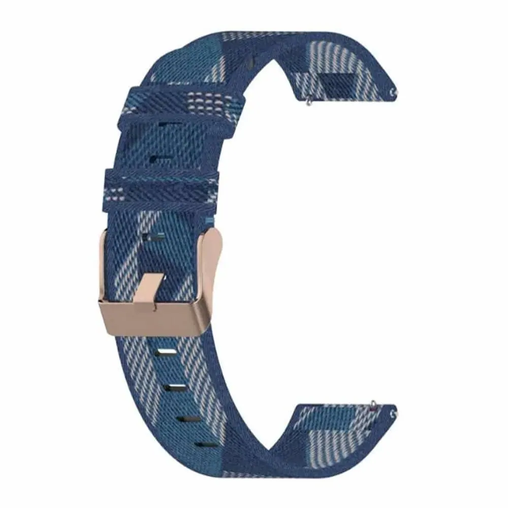 22mm Quick Release Water Resistant Nylon Strap - Blue stripes