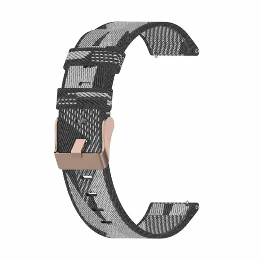 22mm Quick Release Water Resistant Nylon Strap - Grey Stripes
