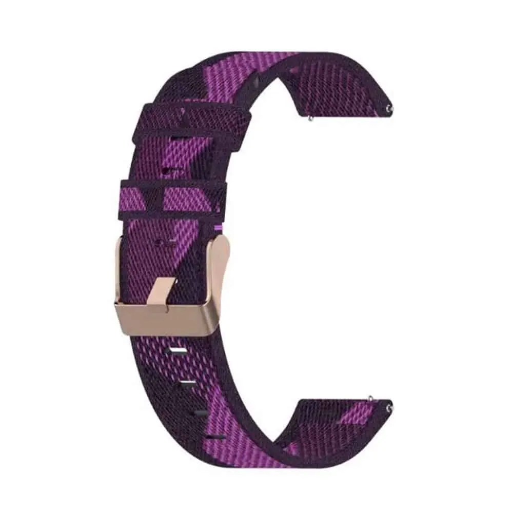 22mm Quick Release Water Resistant Nylon Strap - Purple Stripes