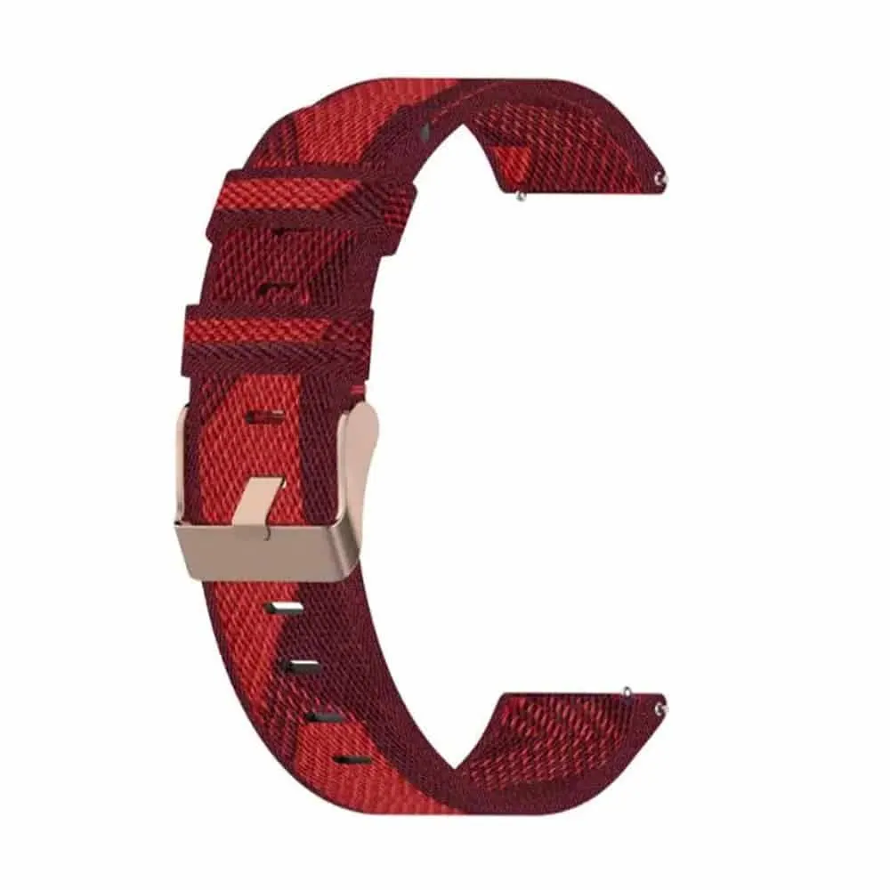 22mm Quick Release Water Resistant Nylon Strap - Red Stripes