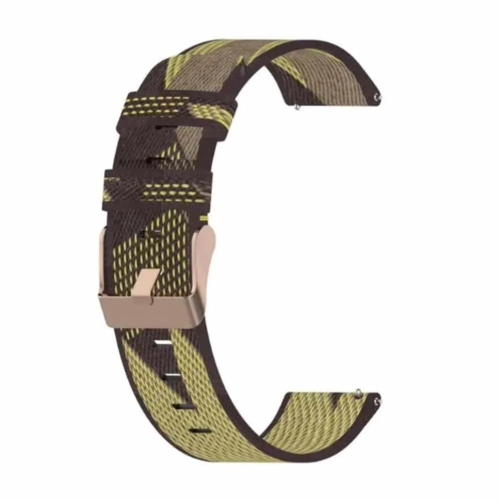 22mm Quick Release Water Resistant Nylon Strap - Yellow Stripes