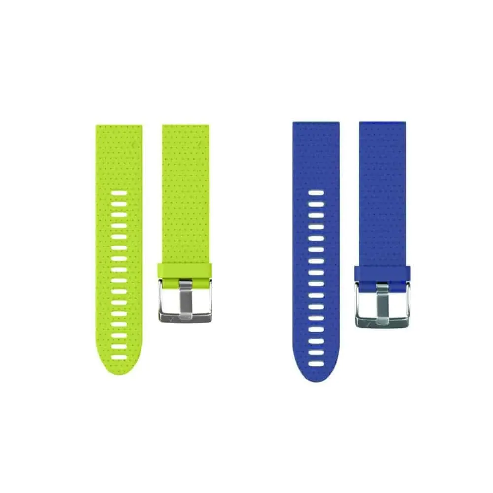 20mm EasyFit Silicone Strap for Garmin Fenix - Combo - Green+Slate Blue