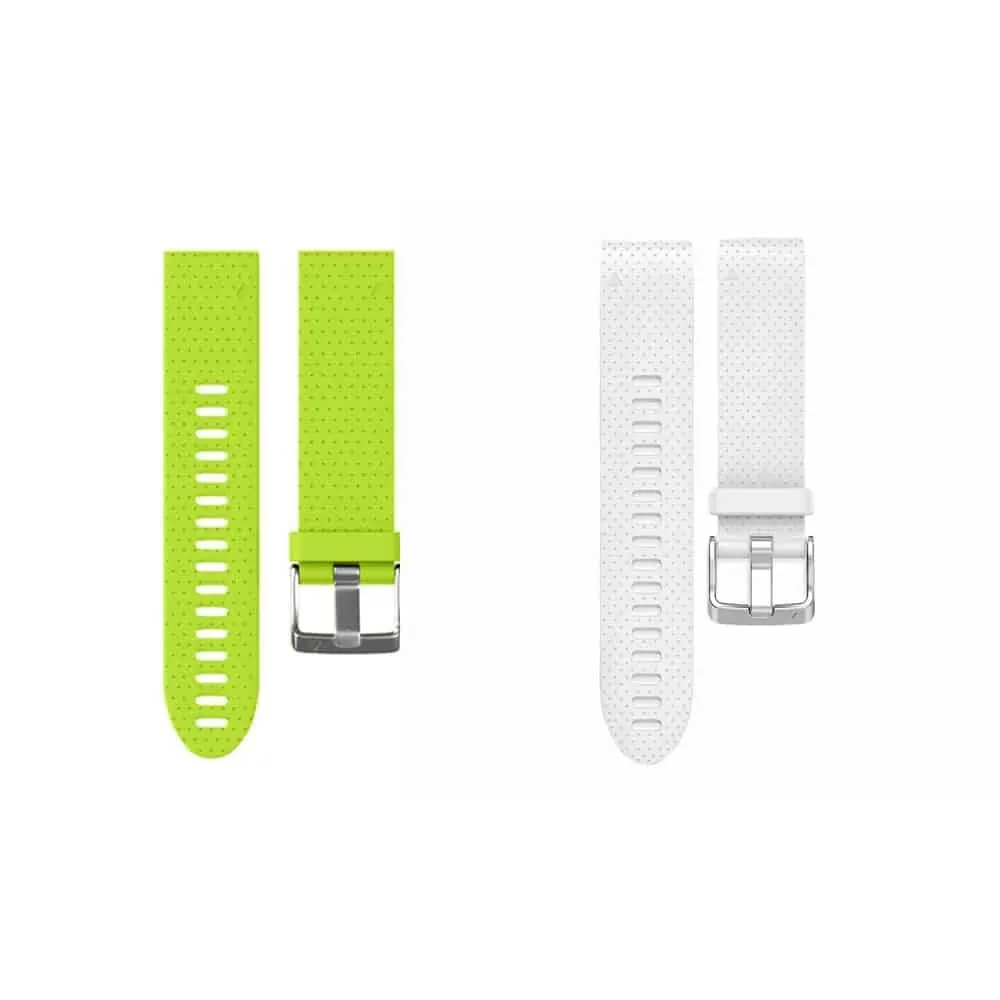 20mm EasyFit Silicone Strap for Garmin Fenix - Combo - Green+White