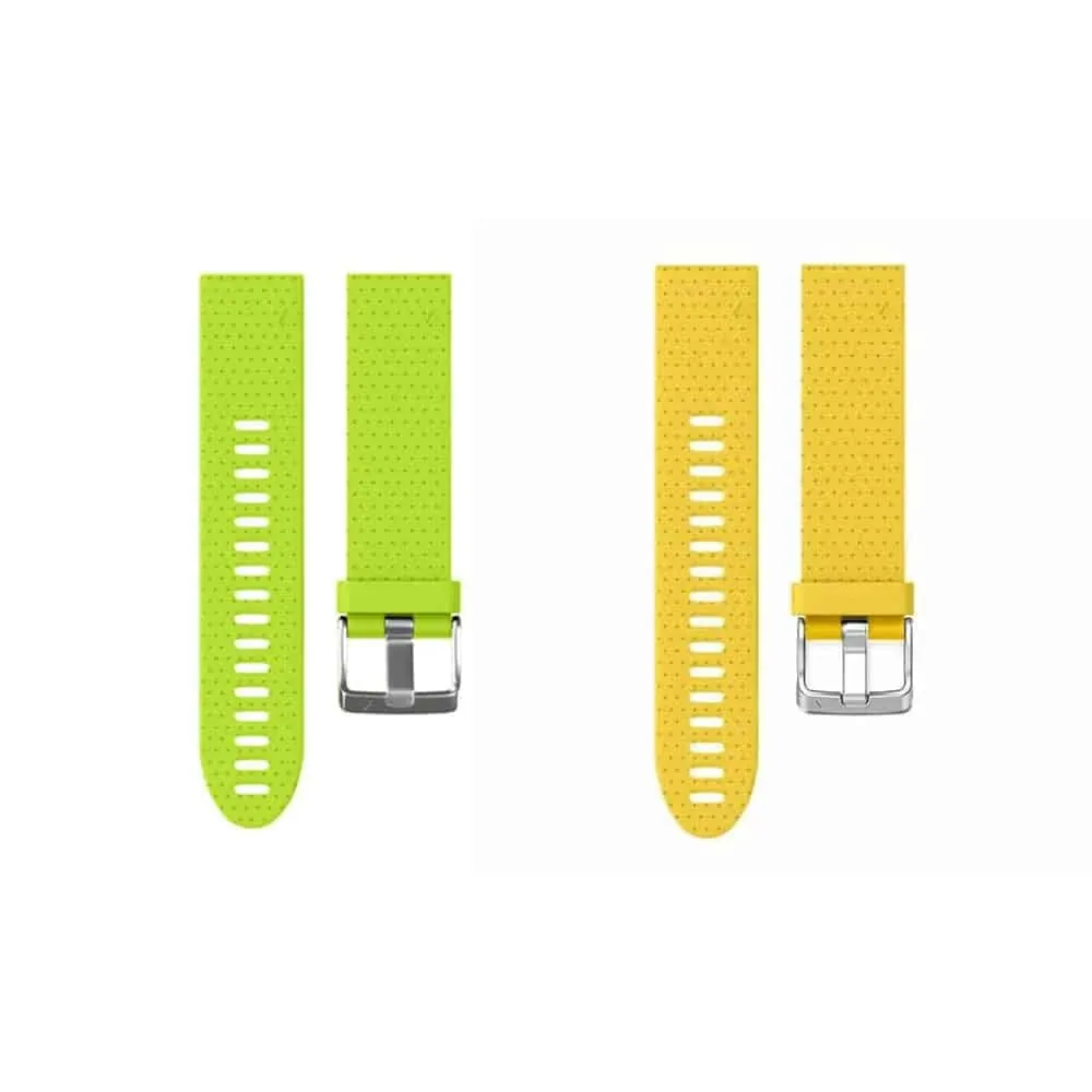 20mm EasyFit Silicone Strap for Garmin Fenix - Combo - Green+Yellow