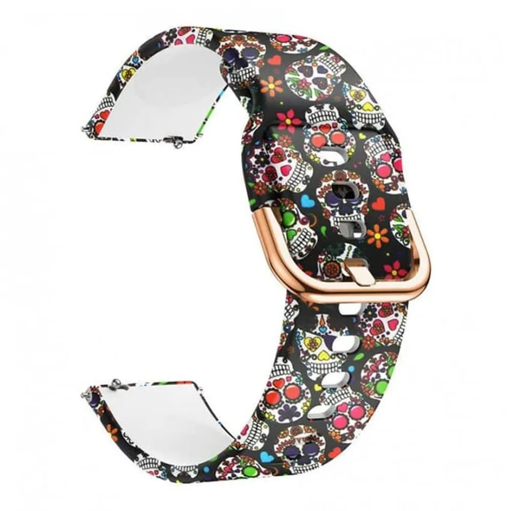 20mm Quick Release Silicone Strap - Skulls