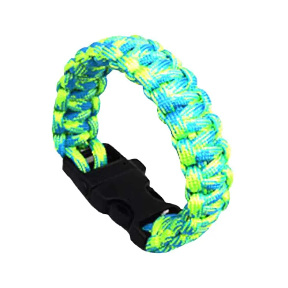 Heavy-Duty Paracord Survival/Safety/Emergency/Outdoor Bracelet-Camo Green