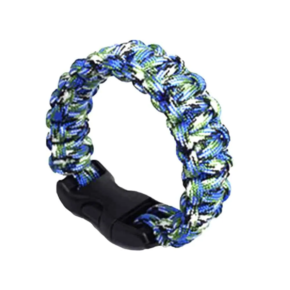 Heavy-Duty Paracord Survival/Safety/Emergency/Outdoor Bracelet -camo navy