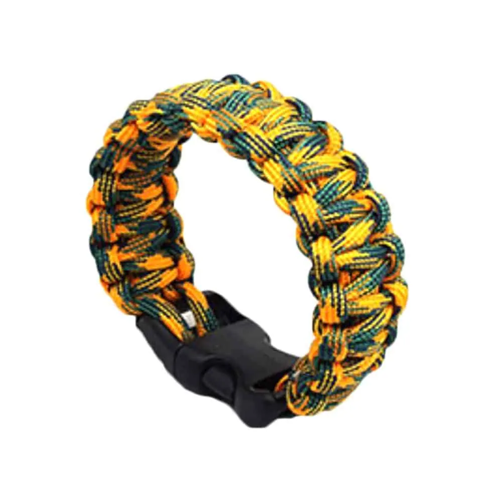 Heavy-Duty Paracord Survival/Safety/Emergency/Outdoor Bracelet-camo yellow