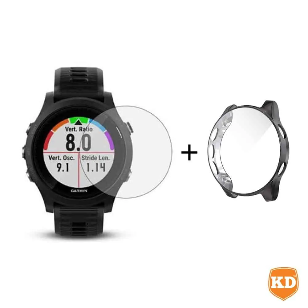 Glass Screen Protector & TPU Case for Garmin Forerunner 935