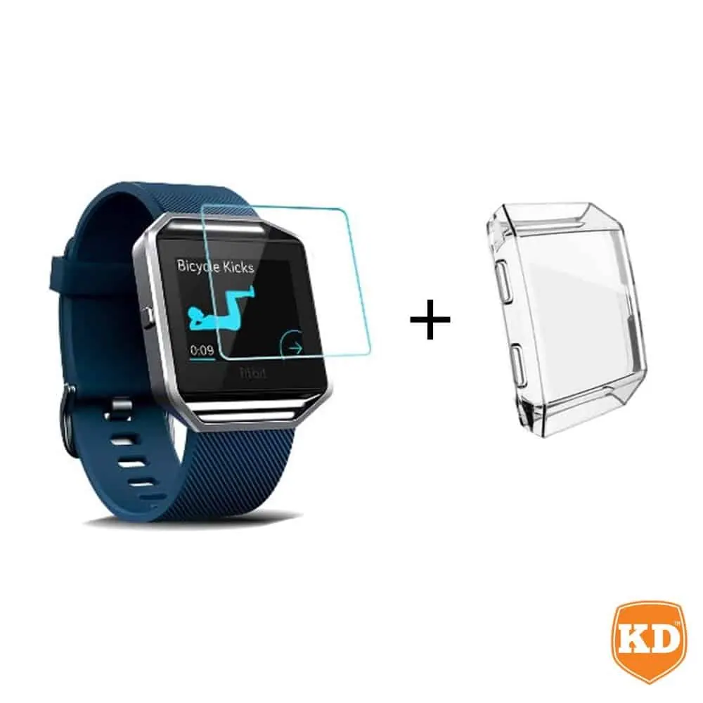 Fitbit Blaze TPU protective case (Clear) + screen protector Combo