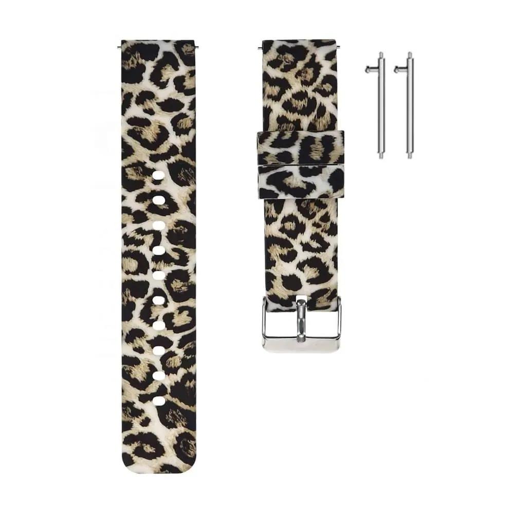 20mm Quick Release Silicone Strap -Leopard Print