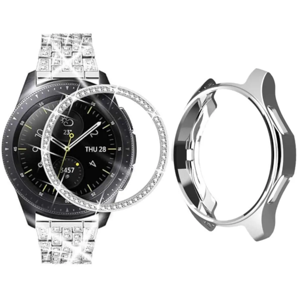TPU Case + Bezel Combo for 46mm Samsung Galaxy Watch- Silver