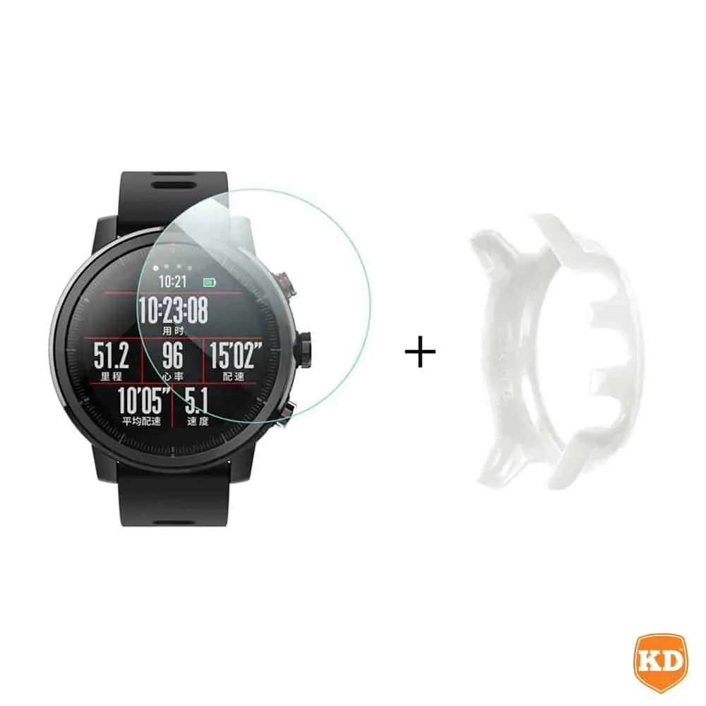 KillerDeals Amazfit 2/2S Stratos TPU Case (White)+ Glass Protector