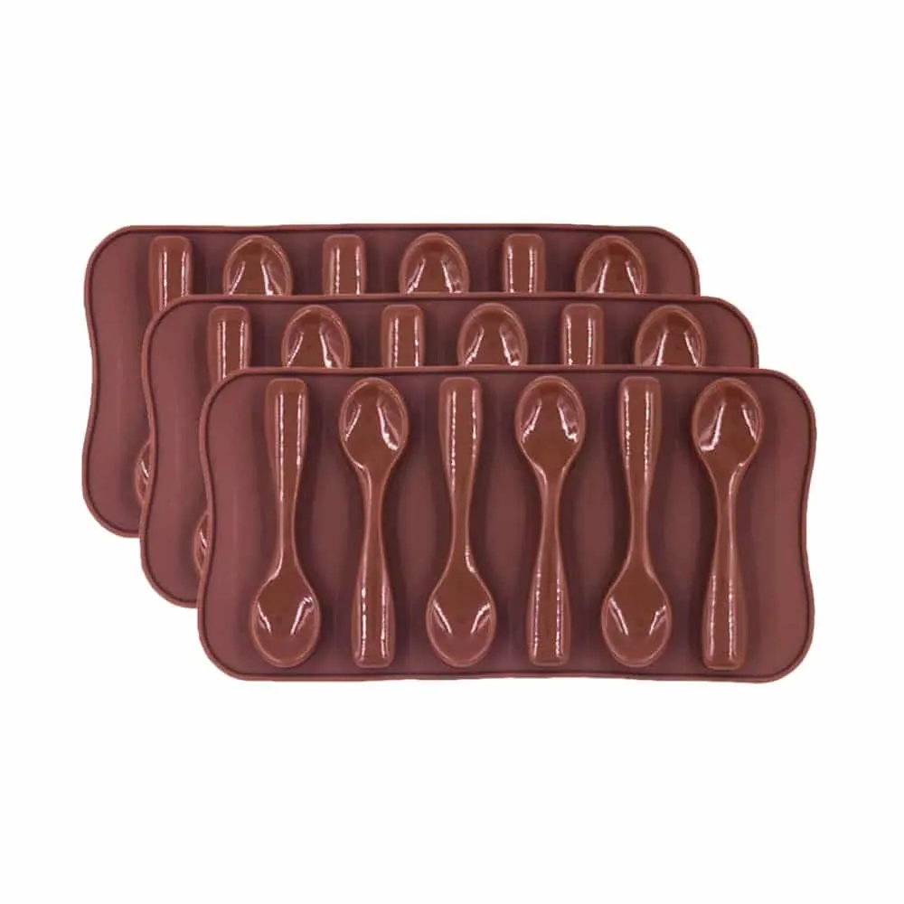Party Decoration Chocolate Spoon Silicone Baking Mould- x3