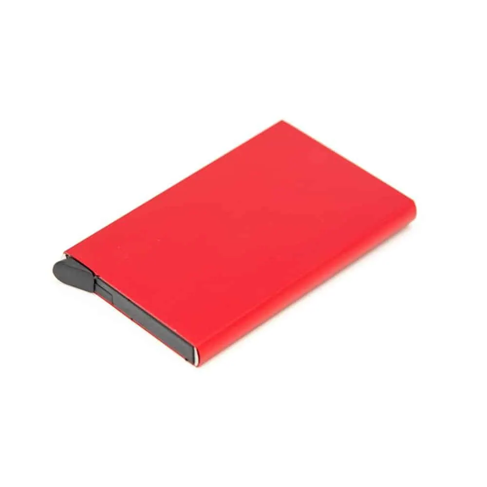 Aluminium Minimalist RFID-Blocking Card Protector Wallet - Red