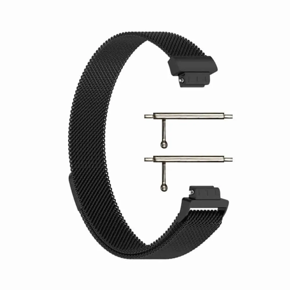 Milanese Steel Strap for Fitbit Inspire 2 - Black - S-M