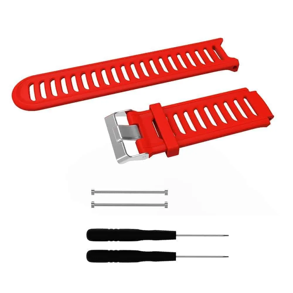 22mm Silicone Strap for Garmin Forerunner 910XT w/ Tools - Red