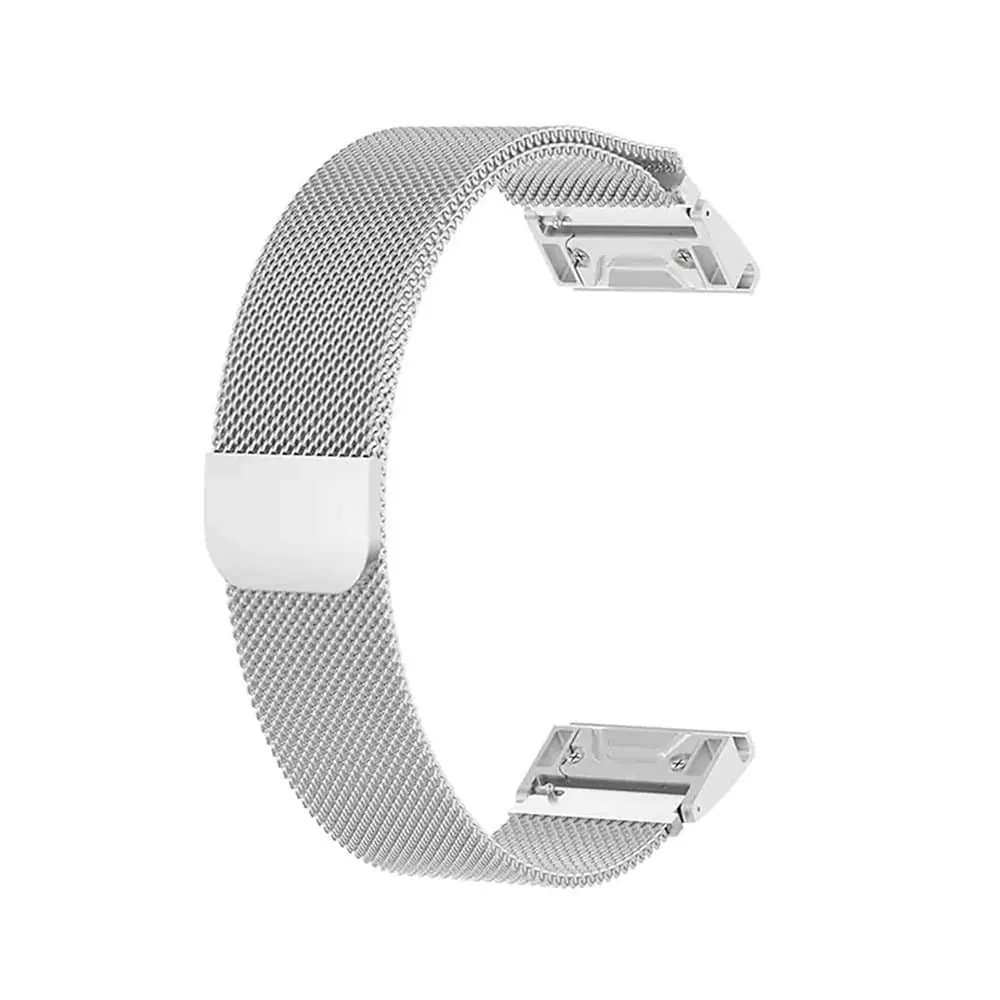 22mm EasyFit Milanese Stainless Steel Strap for Garmin - Silver