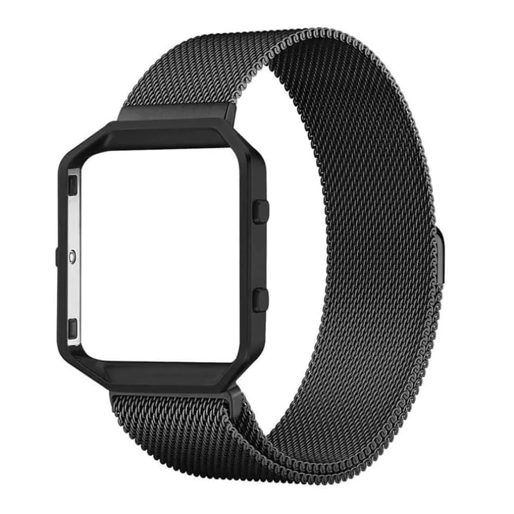 Stainless Steel Milanese Strap for Fitbit Blaze- S/M - Black