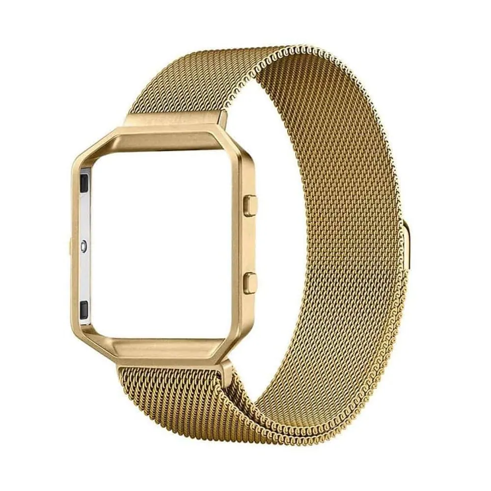 Stainless Steel Milanese Strap for Fitbit Blaze- S/M - Gold