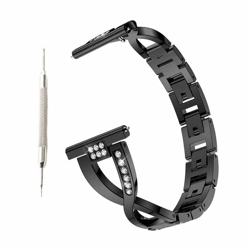 Stainless Steel Bracelet Strap for Fitbit Versa - Black