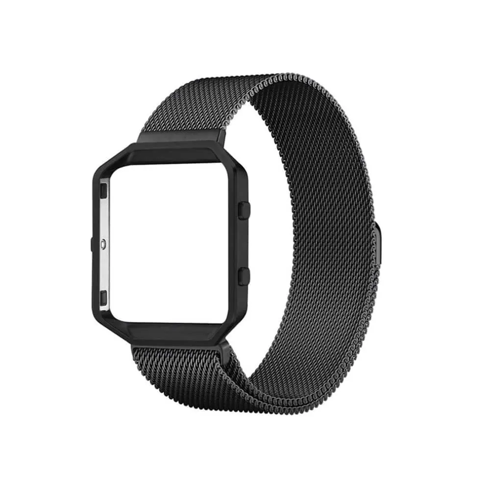 Milanese Loop Fitbit Blaze w/ metal frame (M/L) - Black