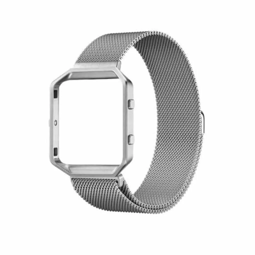 Milanese Loop for Fitbit Blaze w/Metal Frame (M/L) - Silver