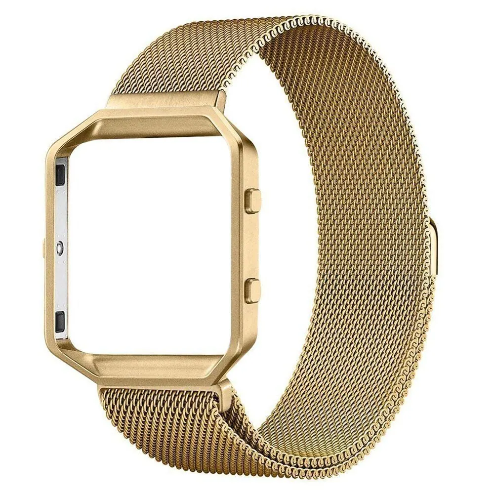 Milanese Loop for Fitbit Blaze with Metal Frame (M/L) - Gold