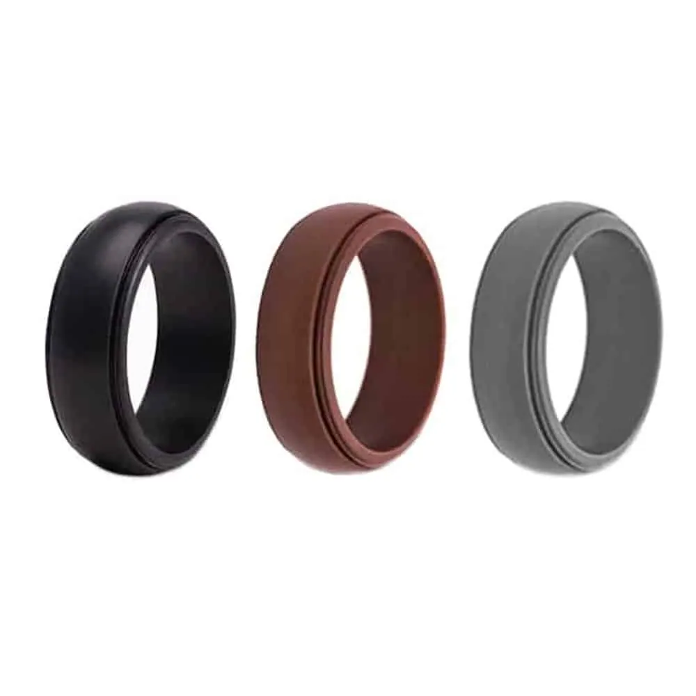 Men's Wedding - Commitment - Exercise Silicone Rings - 3 Pack - Q