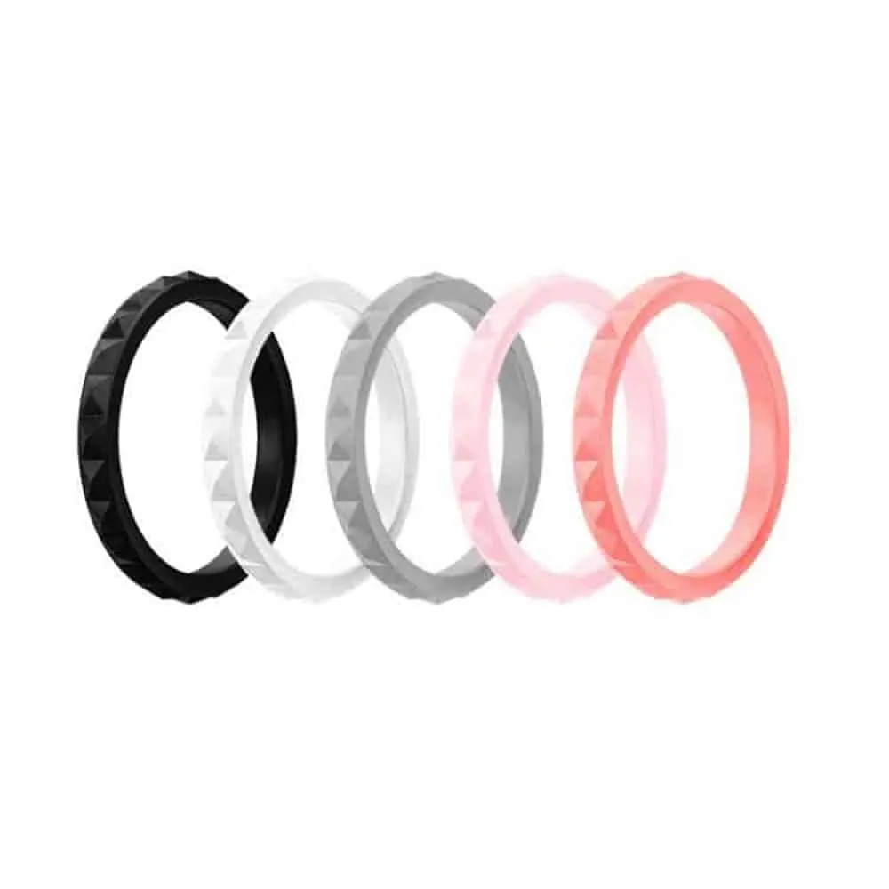 Women's Wedding Exercise Silicone Ring Set x5 - S