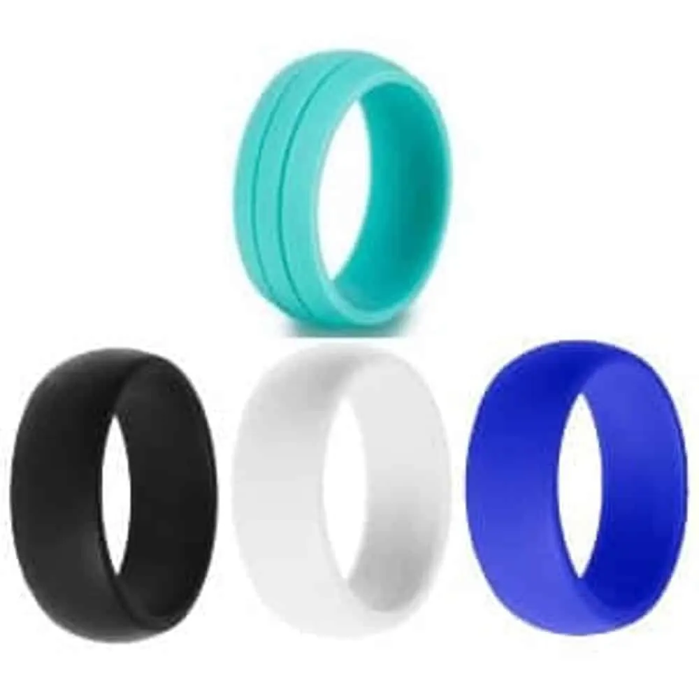 Unisex Wedding Exercise Silicone Ring- 8.5mm- Set of 4 - T 1/2