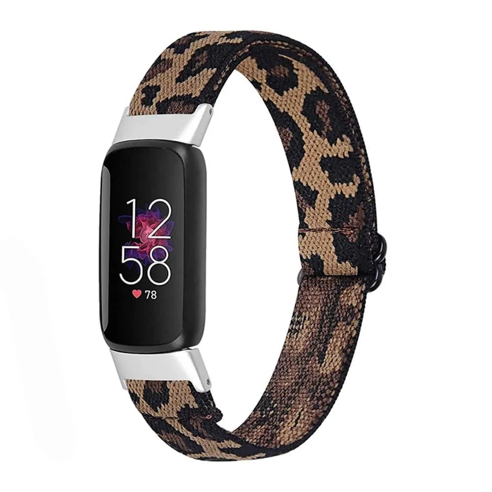 Stretchy Elastic Nylon Strap for Fitbit Luxe- Leopard