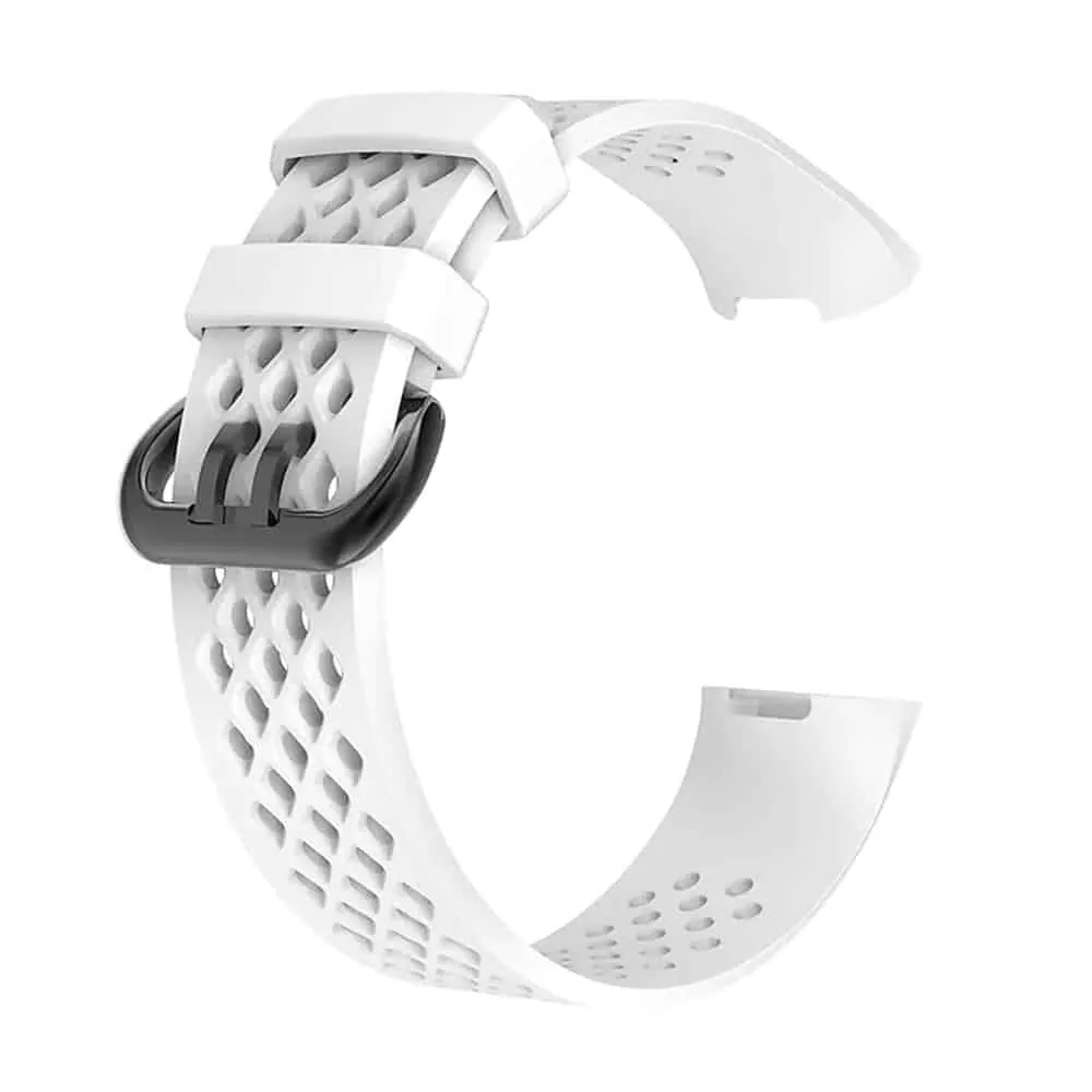 Silicone Band for Fitbit Charge 3(M/L) - White