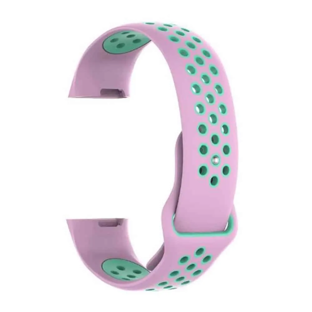 Silicone Band for Fitbit Charge 3(M/L) - Pink+Frost Blue
