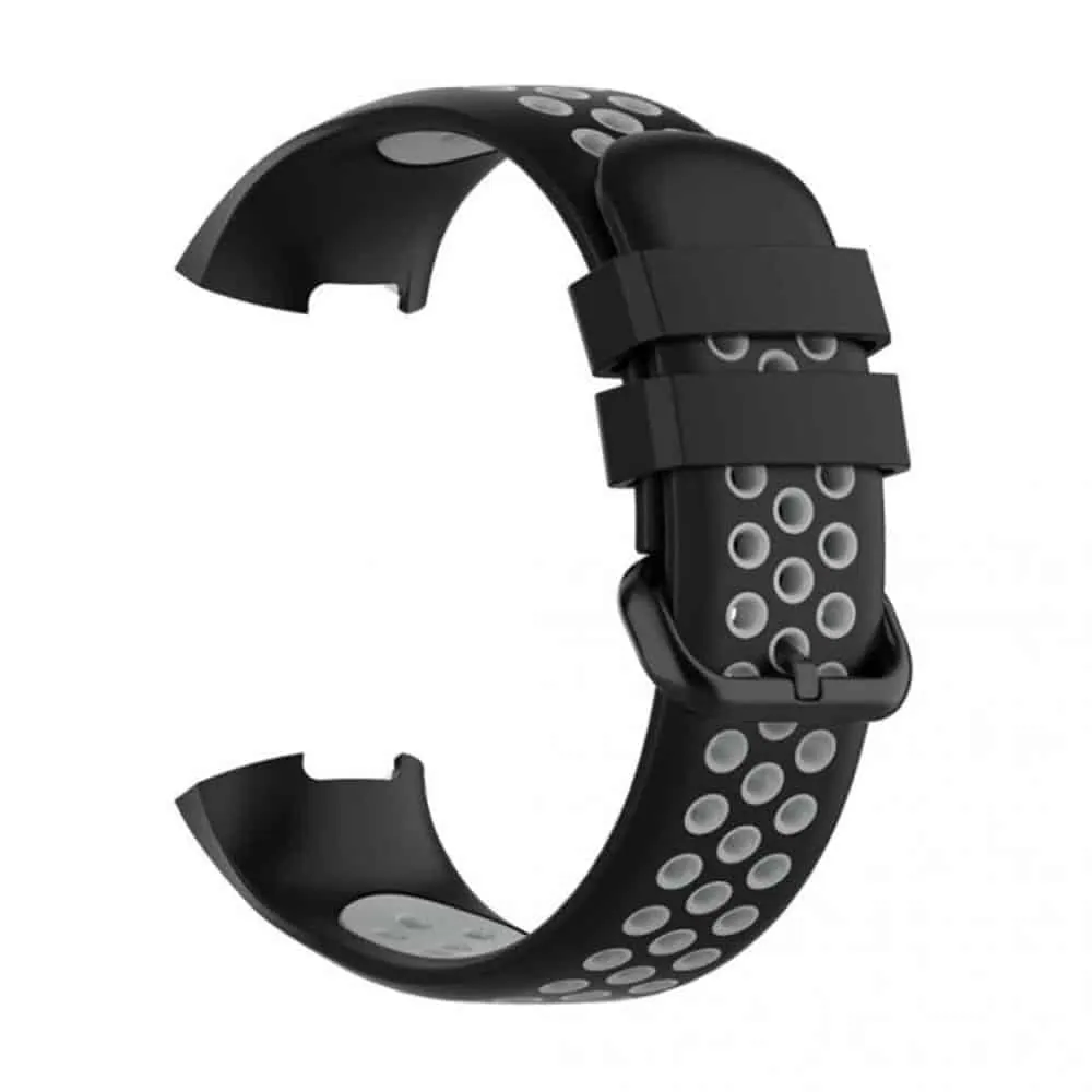 Dual Tone Silicone Strap for Fitbit Charge 4/ SE/ 3 - Black & Grey