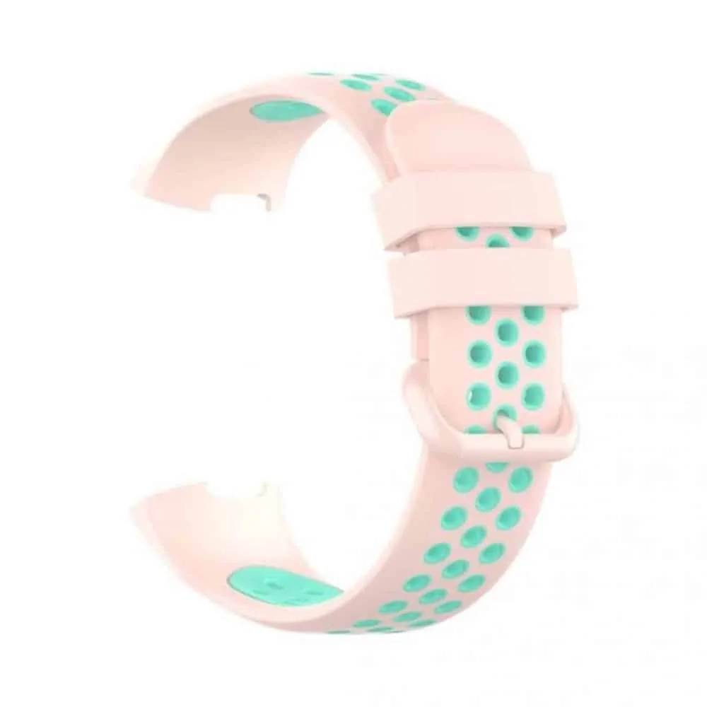Silicone Band for Fitbit Charge 3/SE/4 - Pink+Frost Blue