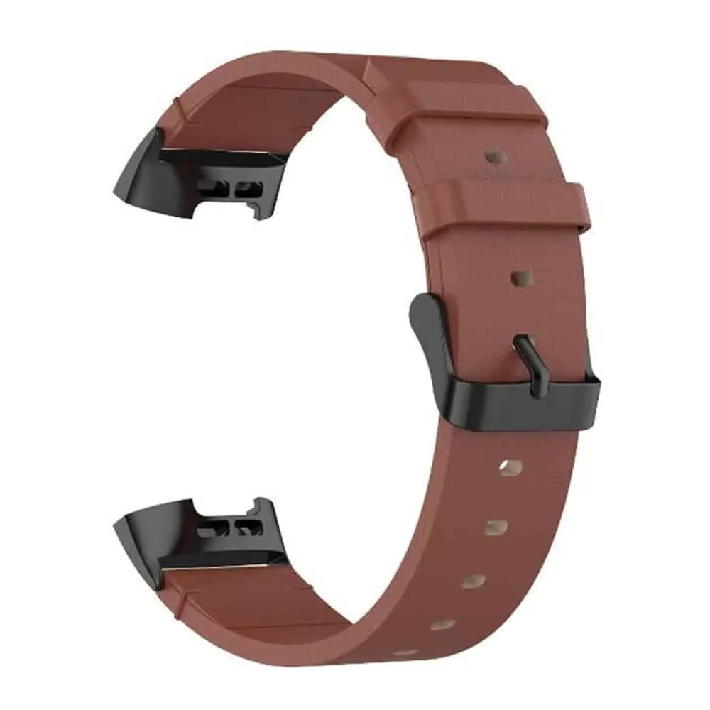 Leather Band for Fitbit Charge 3/SE/4 - Brown