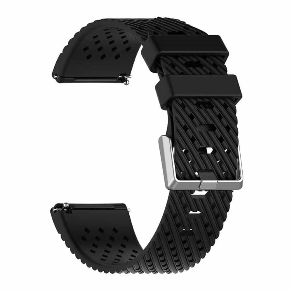 Silicone Strap for Fitbit Versa/ 2 / Lite - Black - M-L