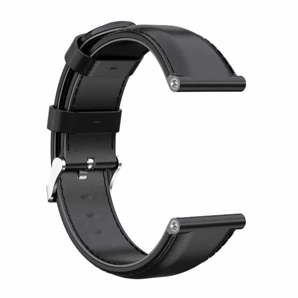 23mm Quick Release Vegan PU Leather Strap - Black